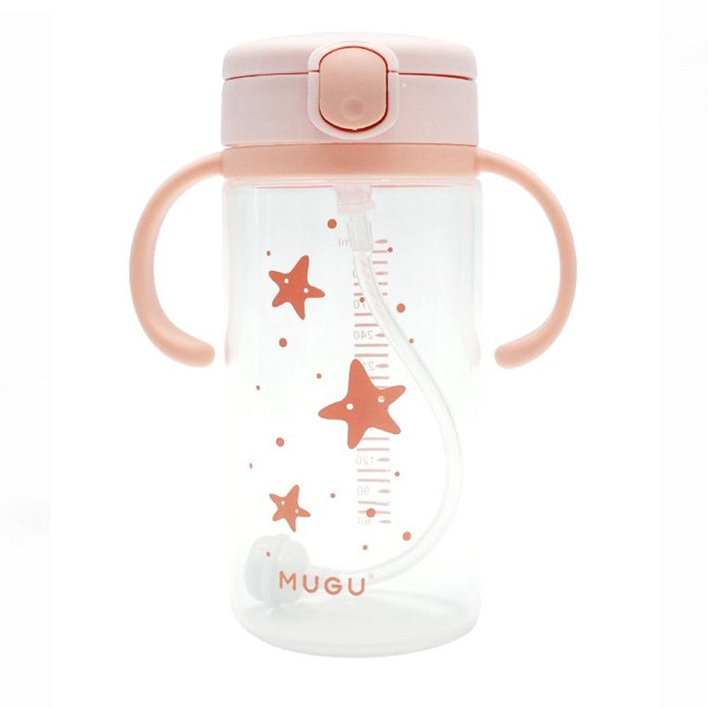MUGU - 寶寶手柄學習杯-粉色-330ml