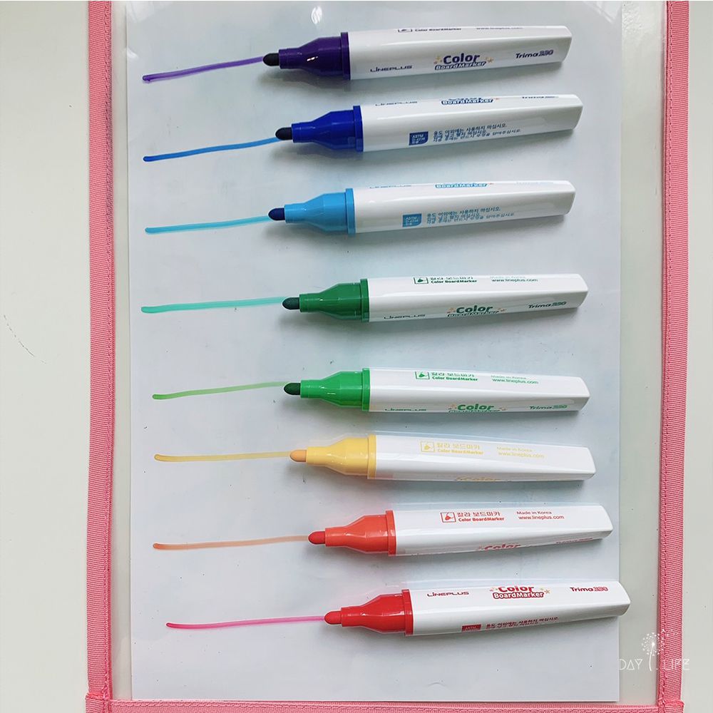 韓國LiNEPLUS - 韓國好寫無異味工學握把安全12色白板筆-細(圓形筆桿) (139mm X Ø12.70)