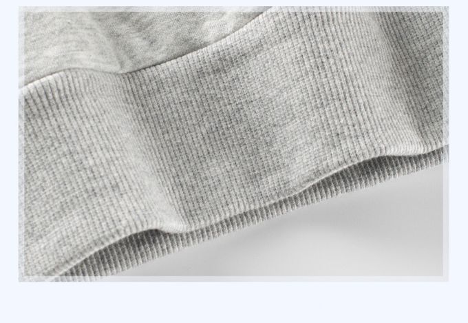 抓絨棉混紡長袖上衣-數字1990-灰色