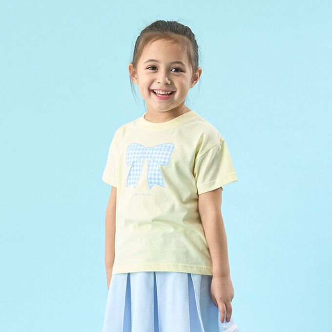 日本 Lycee mine - 純棉百搭印花短袖上衣-獨角獸-海軍藍