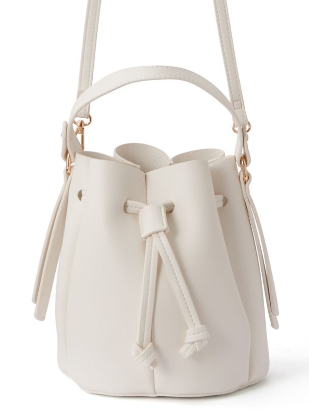 日本 GRL - 皮革抽繩水桶包/手提包-身可可 (F)