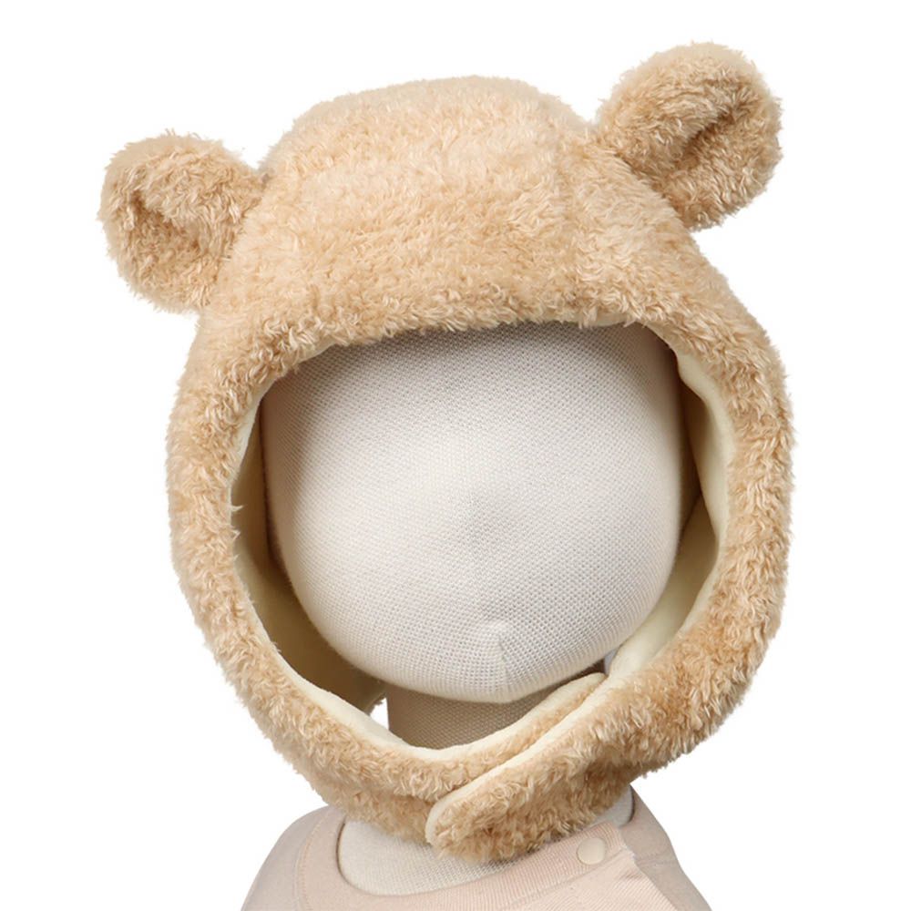 刷毛帽--動物-淺卡其色