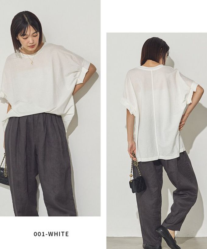 日本 Sans Souci 34+ - 接觸涼感 寬鬆打摺短袖上衣-圓點-米杏