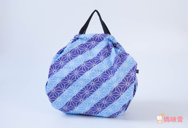 日本 MARNA - Shupatto 秒收摺疊購物袋-和風特別款-麻葉 (M(30x35cm))-耐重5kg / 14.5L