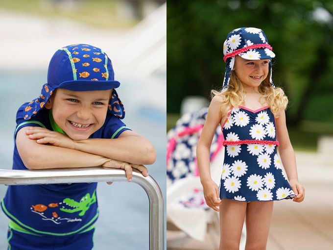 德國Playshoes - 抗UV防曬水陸兩用遮頸帽-蝴蝶