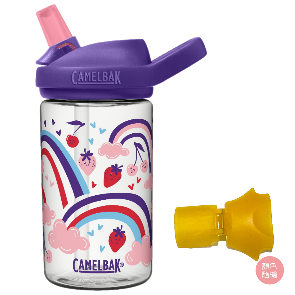 CamelBak - 【贈防塵蓋】EDDY+ 兒童吸管運動水瓶-草莓彩虹 (400ml)-156g