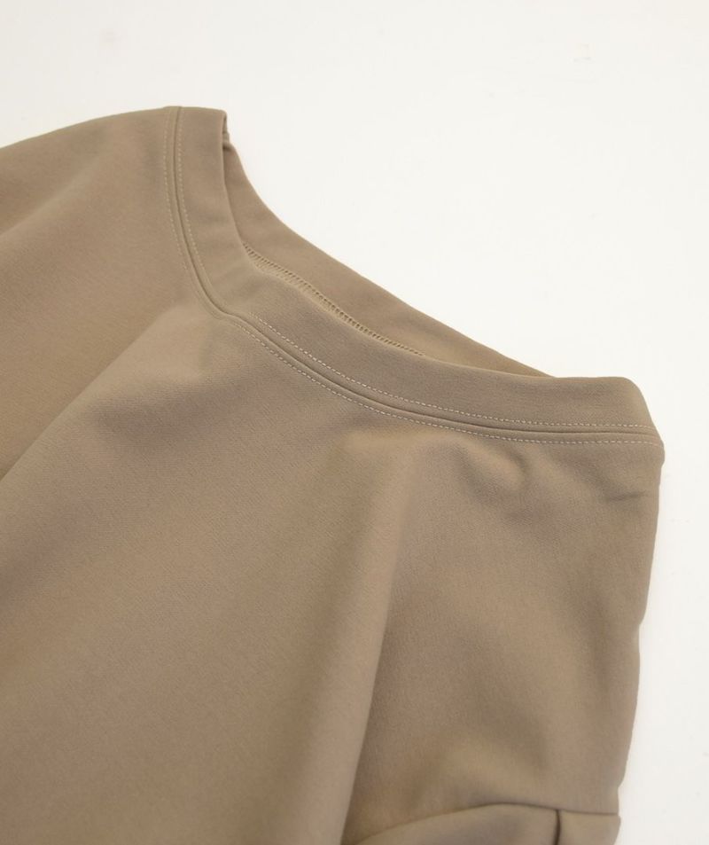 日本 zootie - 森林系後拼接刷毛長袖洋裝-淺卡其