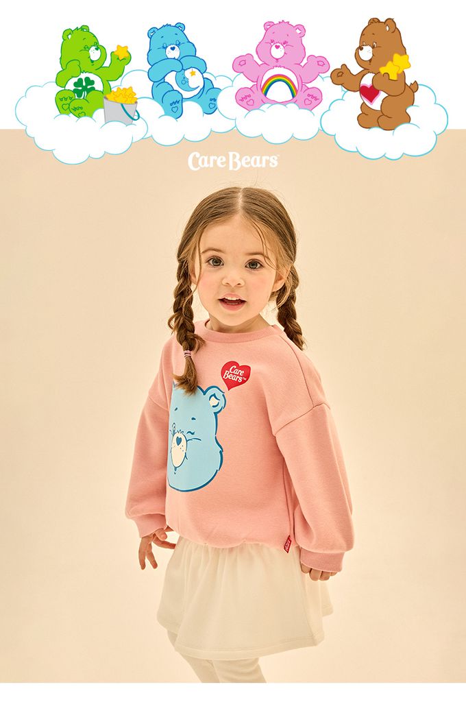 韓國 Care Bears - 聯名款眨眼熊熊內刷毛大學T-粉