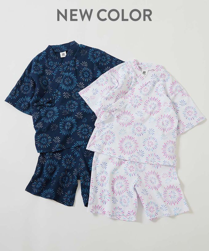 日本 devirock - 期間限定！夏日風情甚平套裝-花豹-深藍