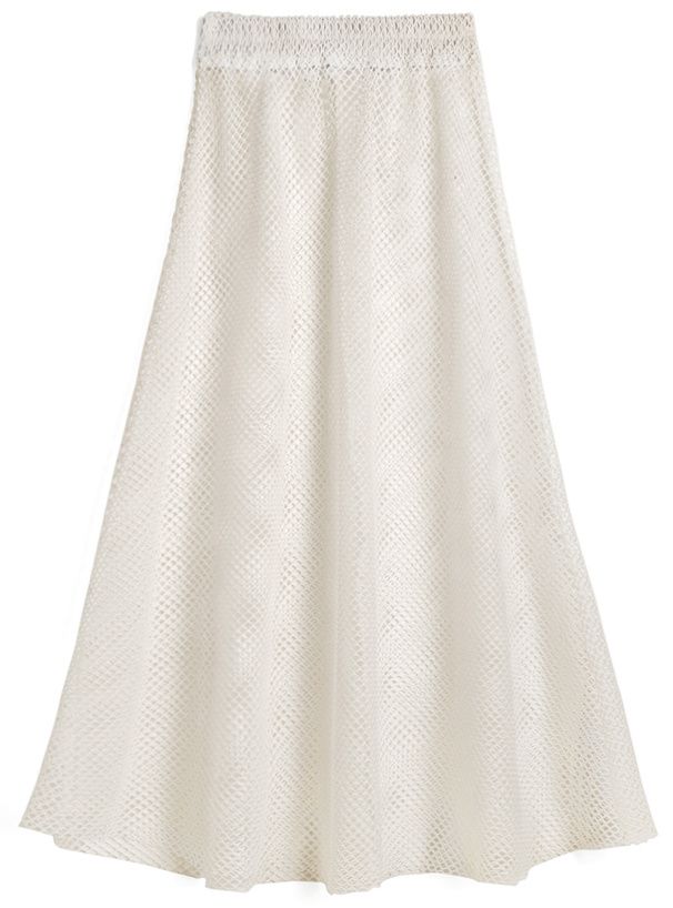 日本 GRL - 酷甜網紗拼接飄逸長裙-米杏 (F)