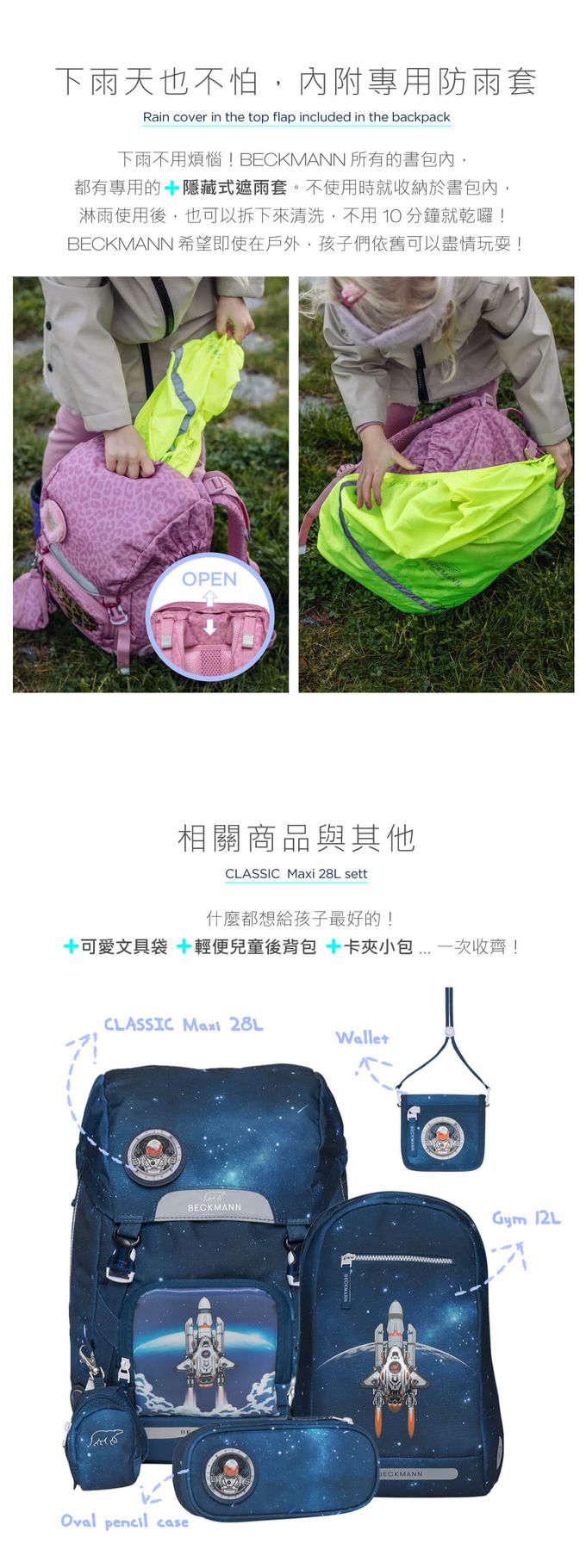 Beckmann - Classic Maxi 護脊書包 28L - 夢幻獨角獸