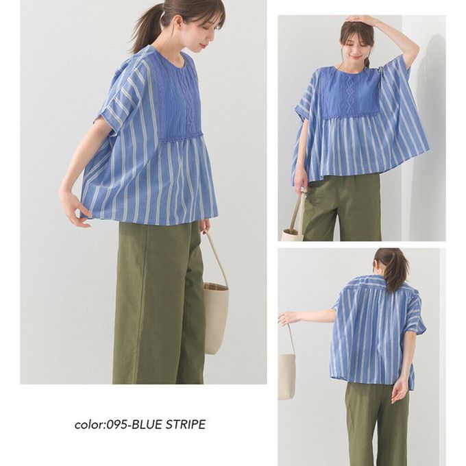 日本 OMNES - 印度棉 細節感輕透皺褶大寬袖上衣-卡其