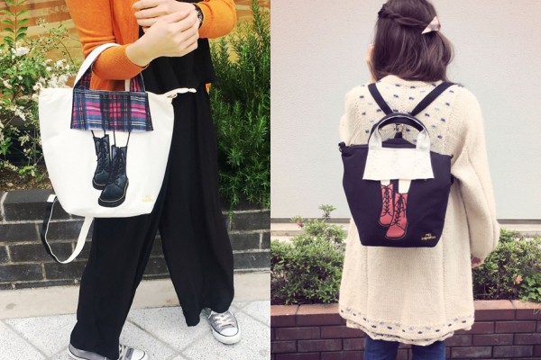 mis zapatos - 3way美腿包(棉布)-馬丁靴-GY灰色 (21*30*15cm)