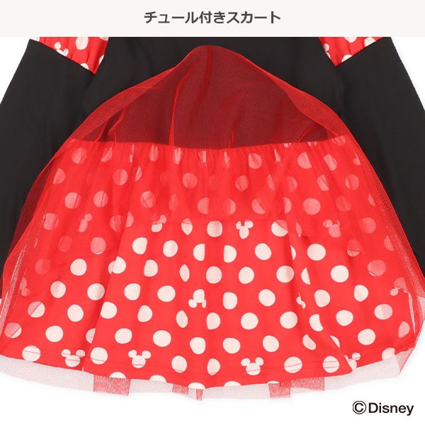 日本西松屋 - 可愛米妮造型長袖洋裝-紅黑