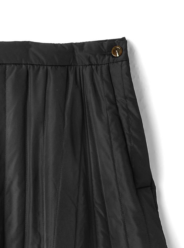 日本 GRL - 優雅絎縫立體修身傘裙-黑