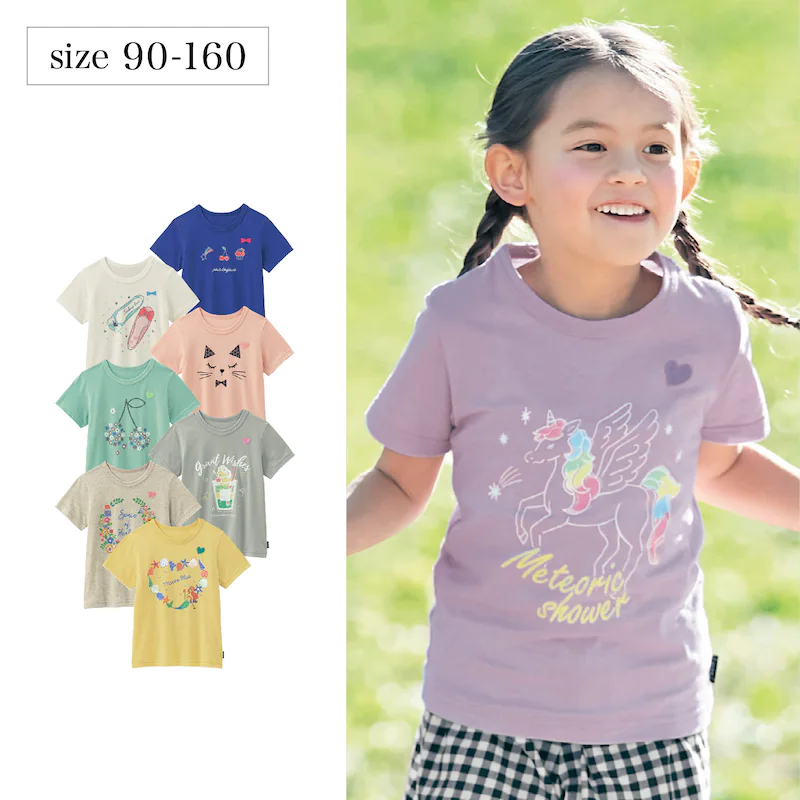 日本千趣會 - GITA 天竺棉印花短T-櫻桃星星蛋糕-藍