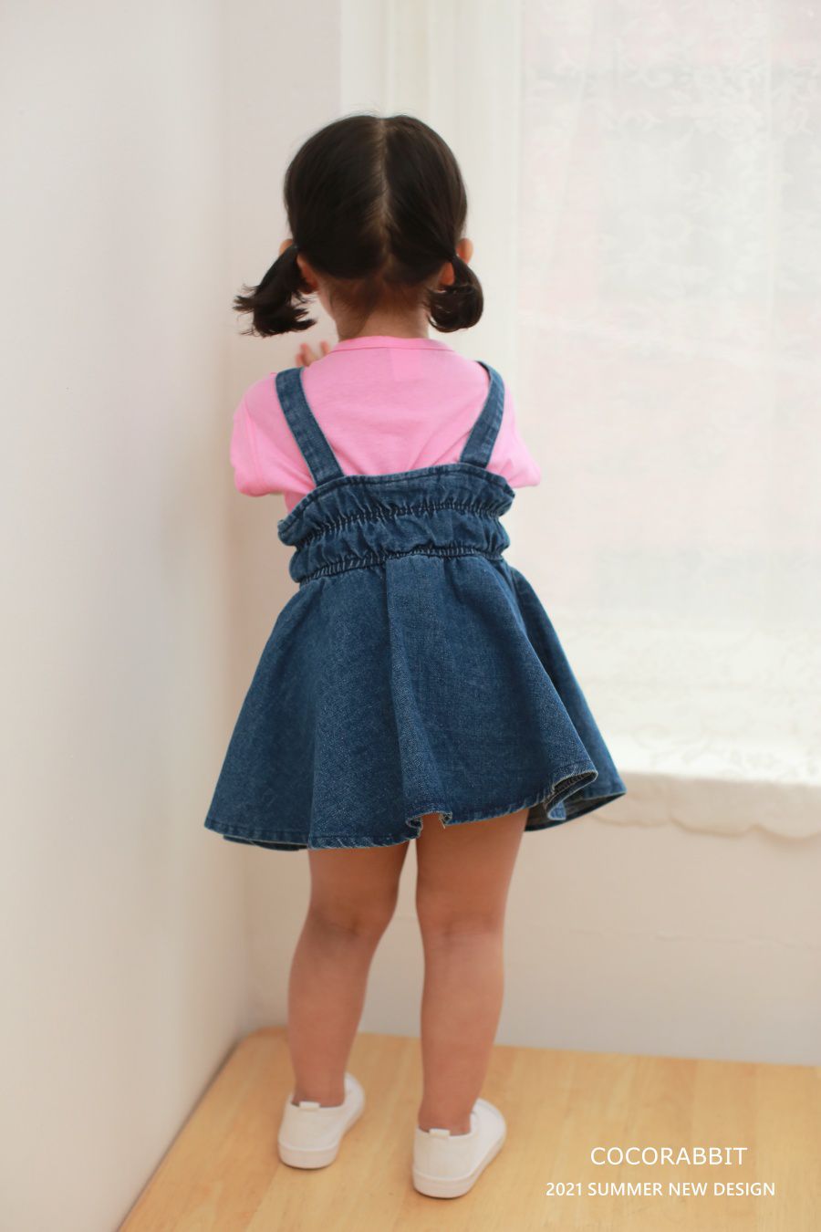 韓國 Coco Rabbit - 兔子娃娃花瓣袖T-粉紅