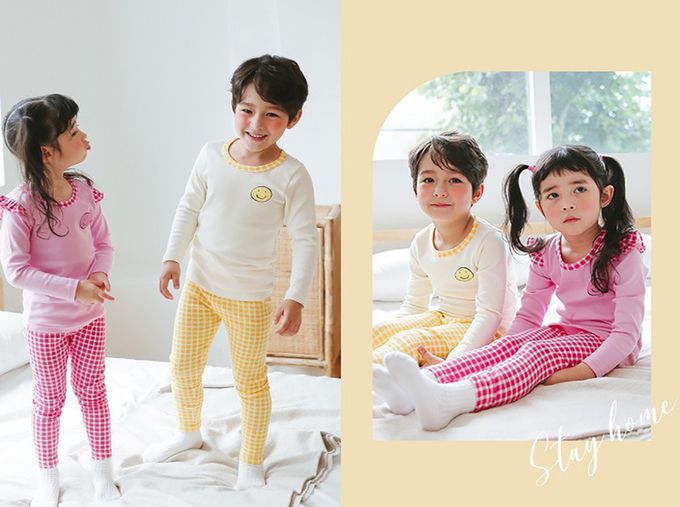 正韓 Puco - 超優質嬰幼兒/兒童長袖有機純棉家居服/睡衣-粉色甜心