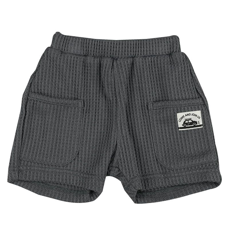 akachan honpo - 短褲 華夫格-深灰色