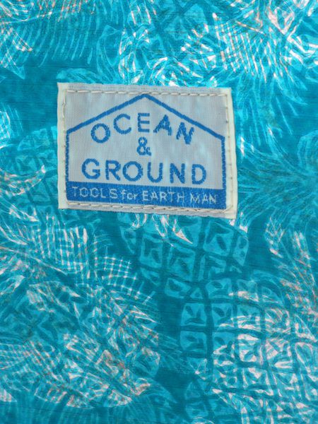 日本 OCEAN&GROUND - 透明PVC防水手提袋-花紋系列-碎花藍 NV (25x33x13.5cm)