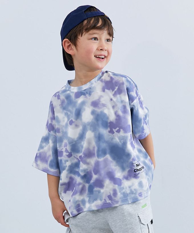 日本 devirock - 速乾網眼暈染風涼爽短袖上衣-粉紫