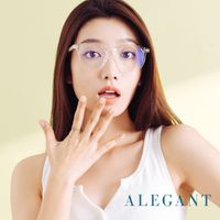 ALEGANT - 現代感澄雅透視圓框輕量TR90光學框UV400濾藍光眼鏡