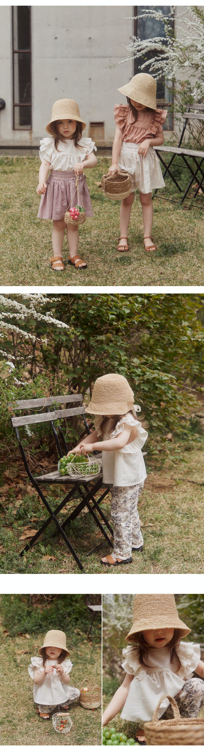 韓國 Puellaflo - 高雅荷葉花邊抓褶袖上衣-米白