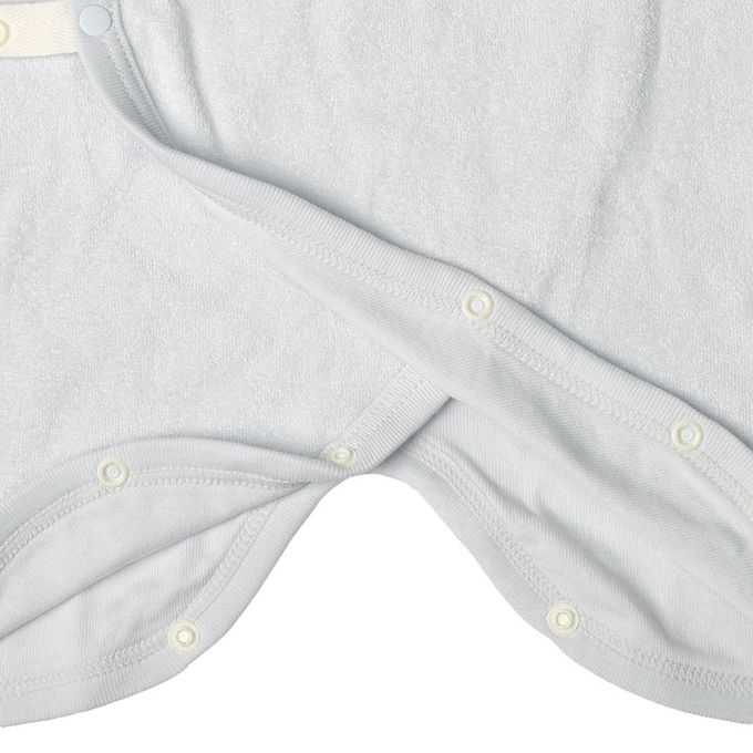 akachan honpo - 長袖新生兒內衣4件組-按扣款 毛圈布 火箭-淺藍色 (50~60cm)