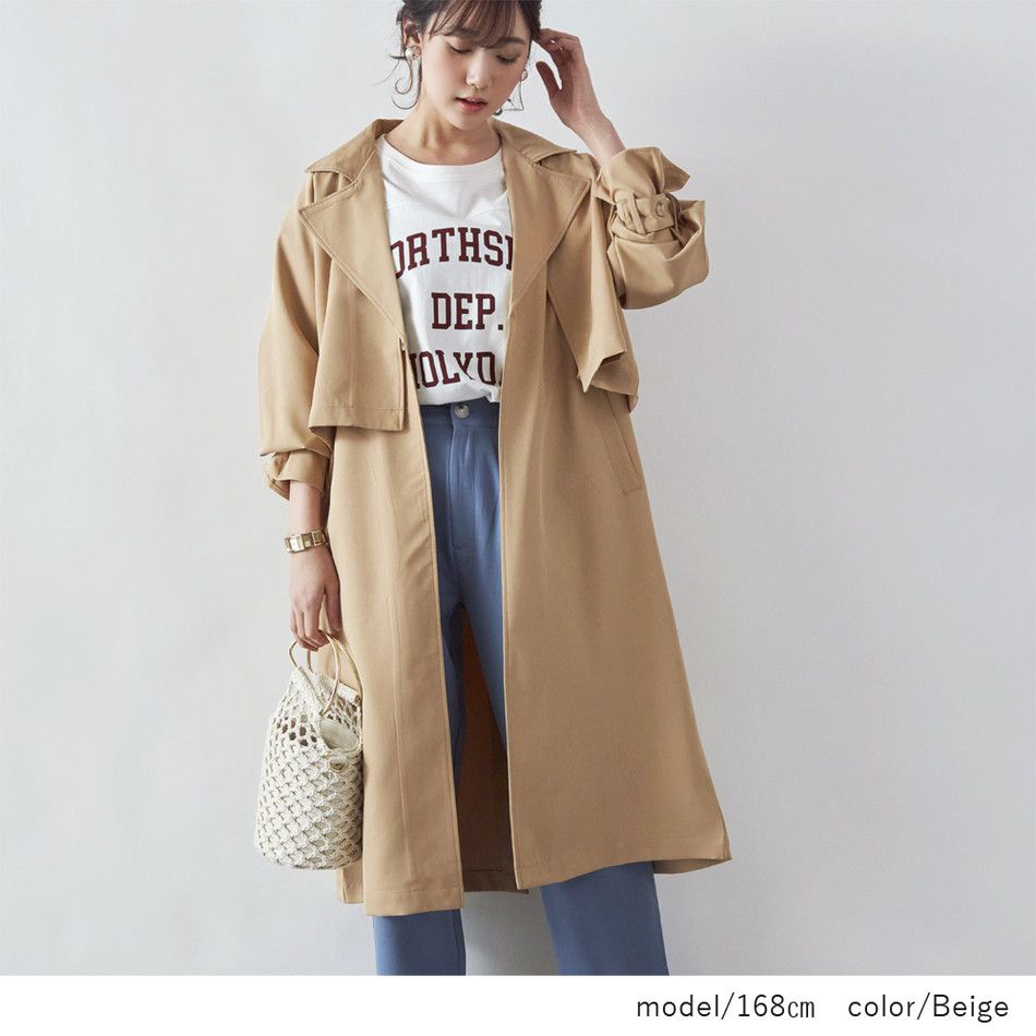 日本 Rejoule - 3way設計風衣外套三件組-杏 (M(Free size))