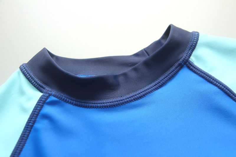 男寶防曬長袖泳裝套裝(附帽子)-大嘴鯊魚-藍色