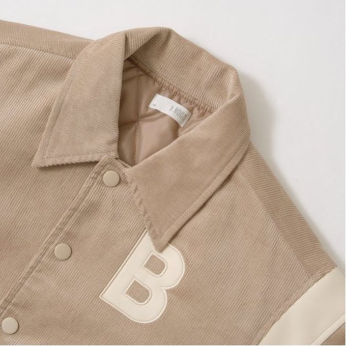 日本 b-ROOM - 燈芯絨率性運動風外套-內裏絎縫-海藍