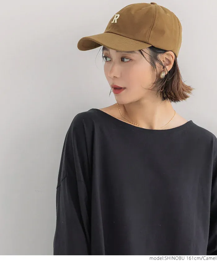 日本 COCA - 100%棉美式復古老帽/鴨舌帽-英文字母R-焦糖