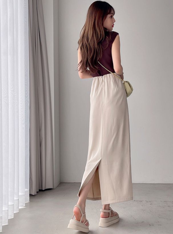 日本 GRL - 彈性薄針織顯瘦無袖上衣-天使白