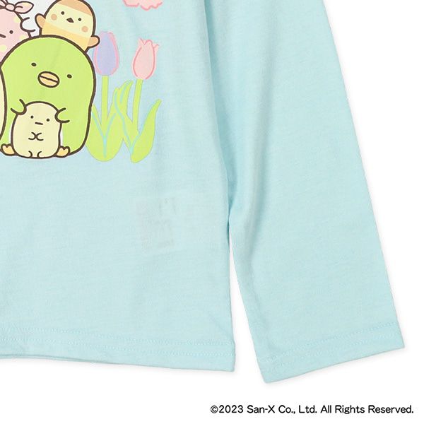 日本西松屋 - 角落生物印花長袖上衣-水藍