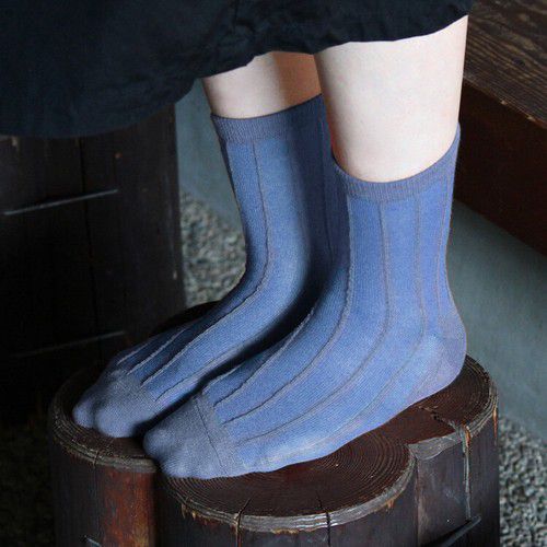 日本女裝代購 - 日本製 羊毛混舒適中筒襪3雙組-條紋-純色條紋 (23-25cm)