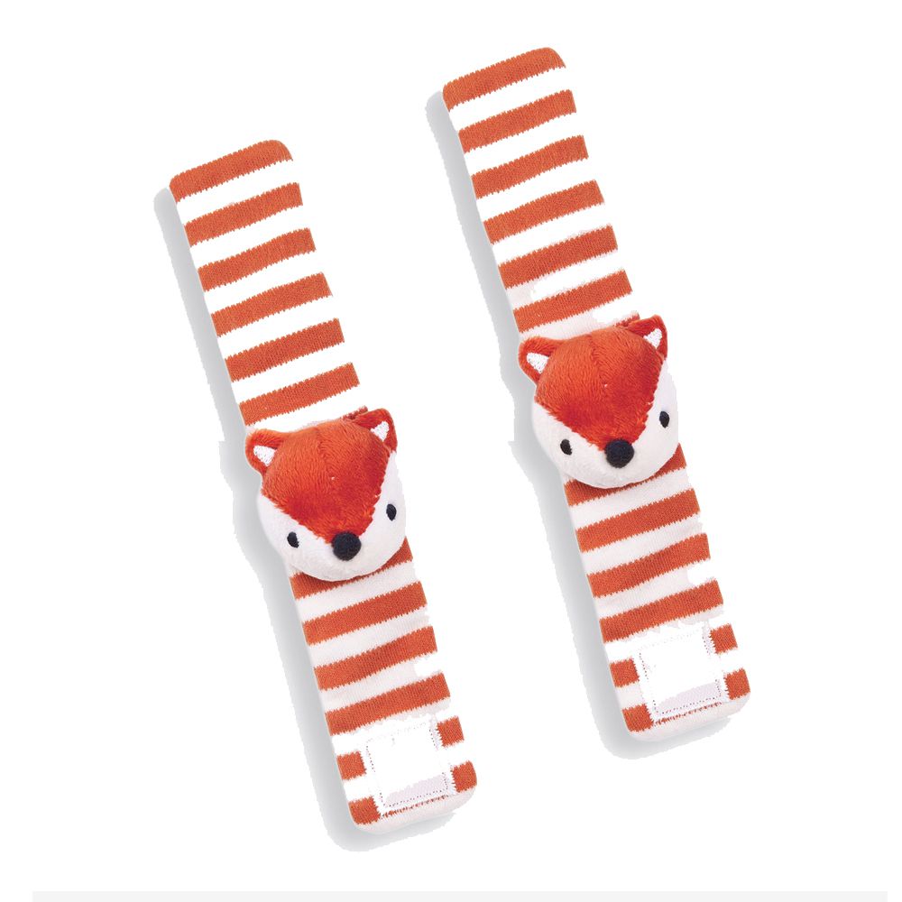 英國 JoJo Maman BeBe - 手腕響鈴玩具兩入組-俏皮狐狸