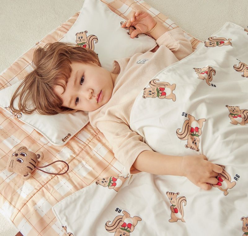 韓國 Rototobebe 4cm厚莫代爾雙面睡袋 櫻桃松鼠