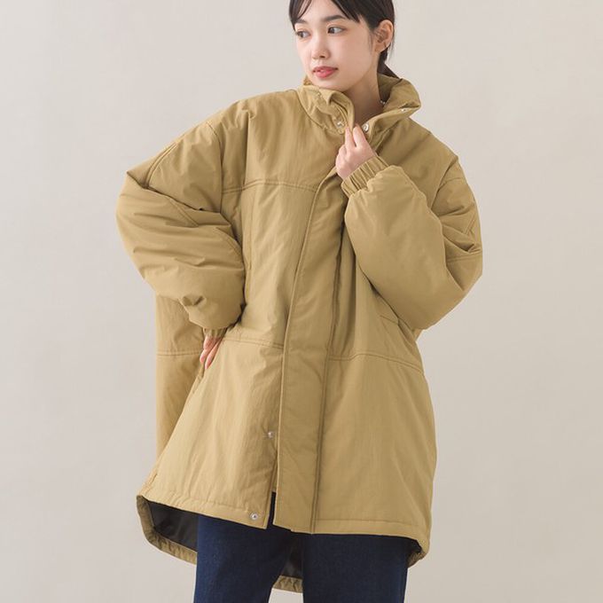 日本 OMNES - 蓬鬆厚感科技羽絨大衣保暖外套-海軍藍