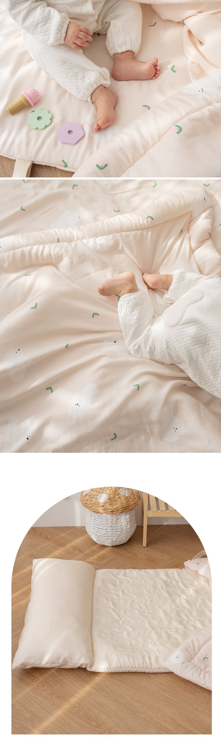 韓國 Formongde - 莫代爾5cm厚墊雙面用睡袋/寢具(附防水收納袋)-鬱金香小狗-*此款售完不補