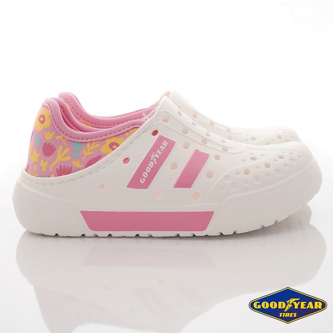 GOODYEAR - 台灣製GOODYEAR後踩水陸洞洞鞋(中小童段)-休閒鞋-白