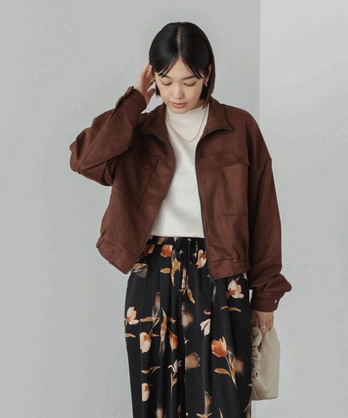 日本 Bab - 麂皮感立領率性口袋俐落外套-咖啡