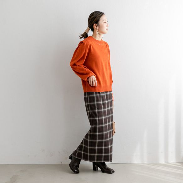 日本 ihuu - 時尚肩膀柔軟針織長袖上衣-象牙白