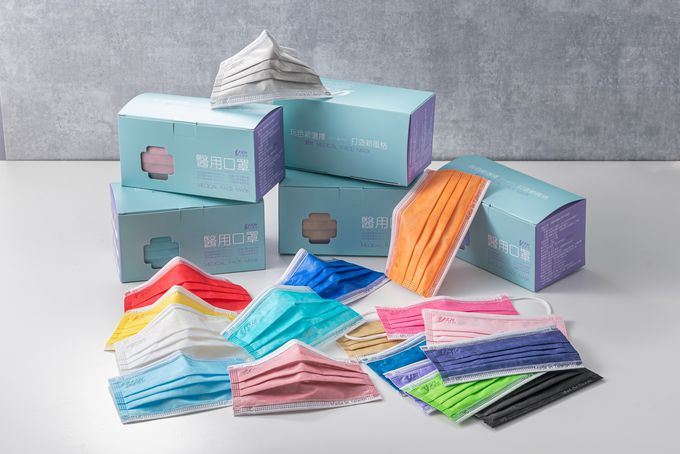 YSH 益勝軒 - 成人醫療級三層平面口罩/雙鋼印/台灣製-牡丹紅-50入/盒(未滅菌)