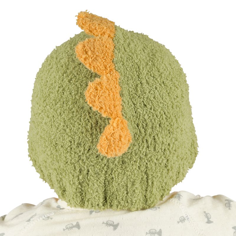 akachan honpo - 毛茸茸尖尖針織帽-恐龍-綠色