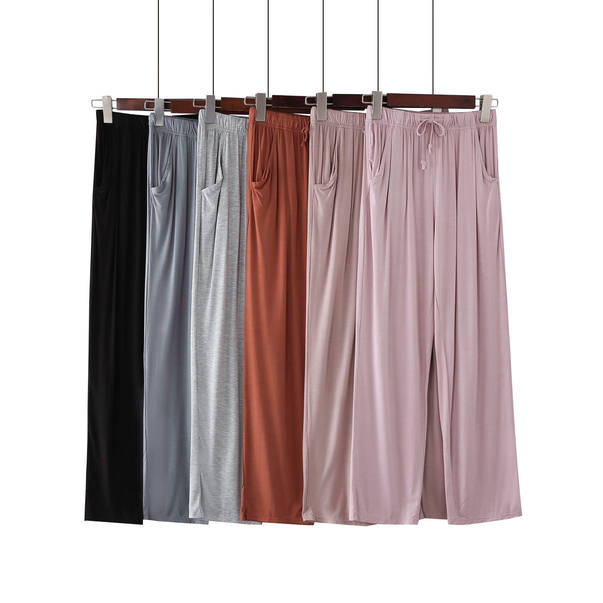 莫代爾柔軟涼感長褲-黑色