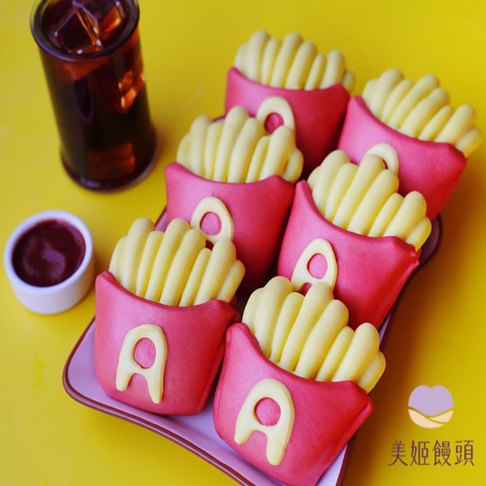 美姬饅頭 - 薯條鮮乳造型饅頭-55g/顆*6入裝