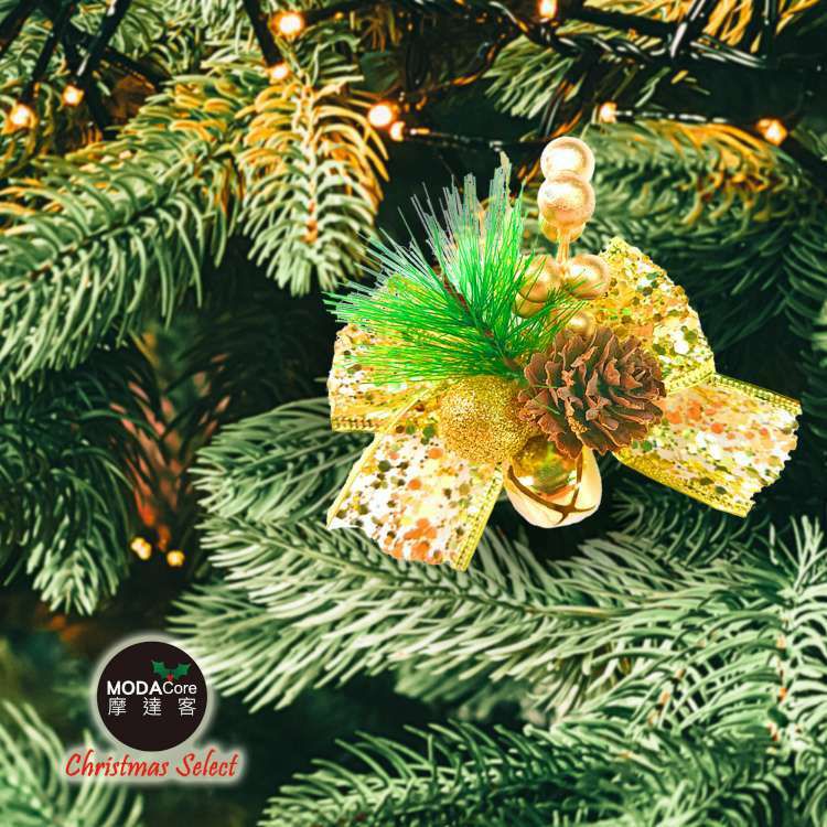 MODACore 摩達客 - 9cm聖誕派對裝飾金色蝴蝶結六入組-禮物包裝適用