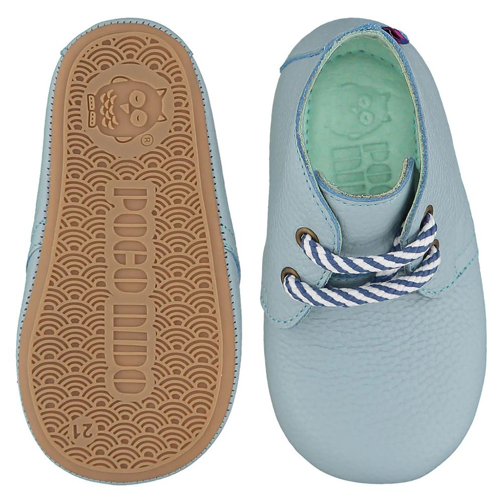 英國 POCO NIDO - 皇室手工真皮學步鞋-經典沙漠靴-湖水藍