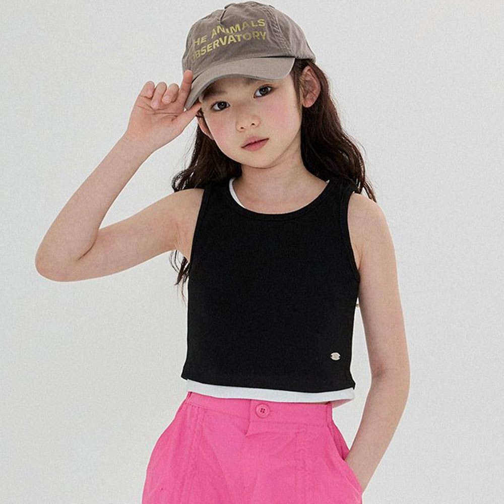 簡約金屬飾彈性背心-黑