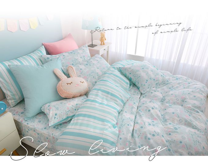 鴻宇 HongYew - 信封式枕套2入 300織美國棉-眠眠兔-藍